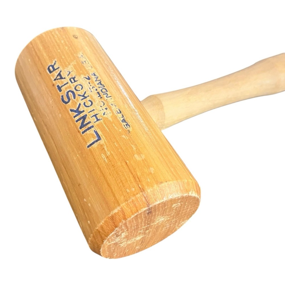Vintage Wood Link Star Hickory Mallet- No. LS-2 13" Made Salem, IN USA - Picture 6 of 6